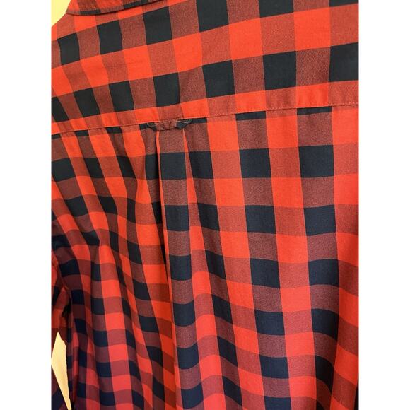 Denim & Flower Ricky Singh Men’s Medium Red Navy Plaid Button Down Shirt Casual - Picture 7 of 7